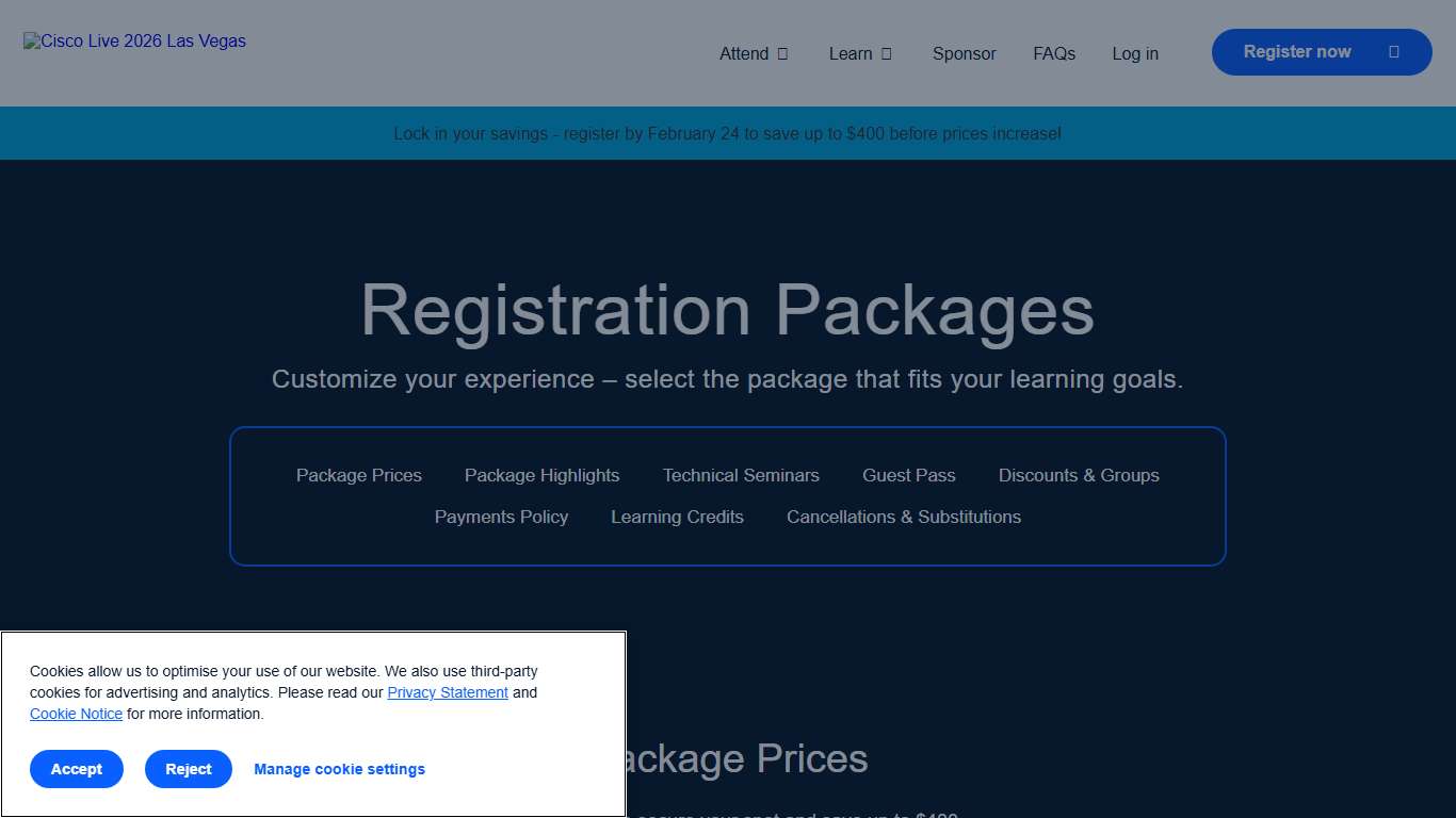 Registration Packages - Cisco Live 2026 Las Vegas - Cisco